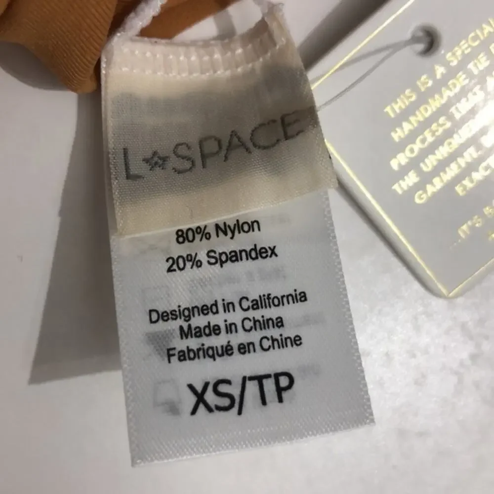 L*Space Lizzie Stripe Tie Dye Bikini Top XS NWT